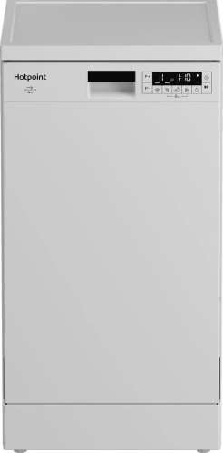 Посудомоечная машина HOTPOINT HFS 1C57,  узкая, напольная, 44.8см, загрузка 10 комплектов, белая [869894600010]